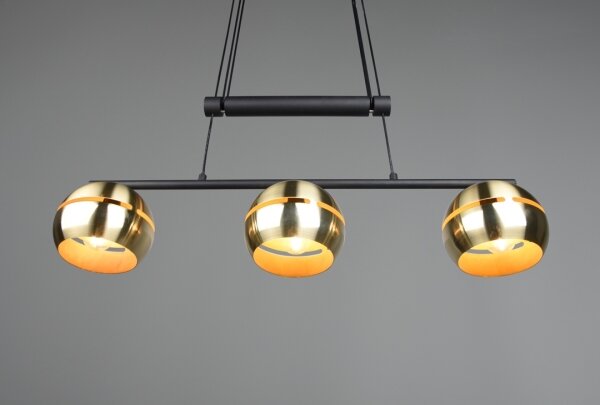 Trio - Lustr na lanku FLETCHER 3xE14/40W/230V mosaz