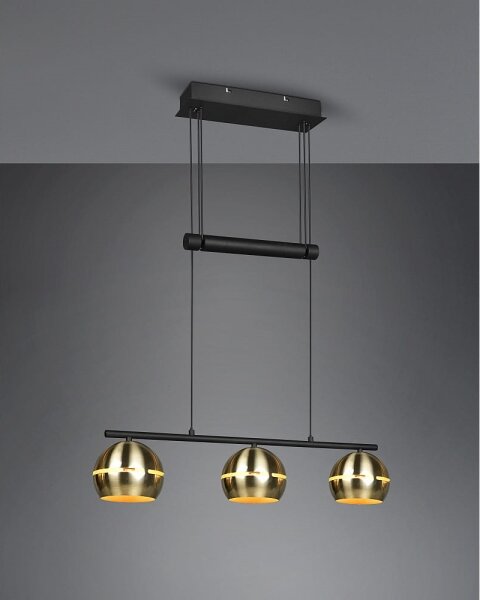 Trio - Lustr na lanku FLETCHER 3xE14/40W/230V mosaz