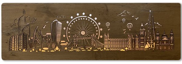 "Londýn" světelný obraz 230V 125x40cm provedení povrchu: dub světlý