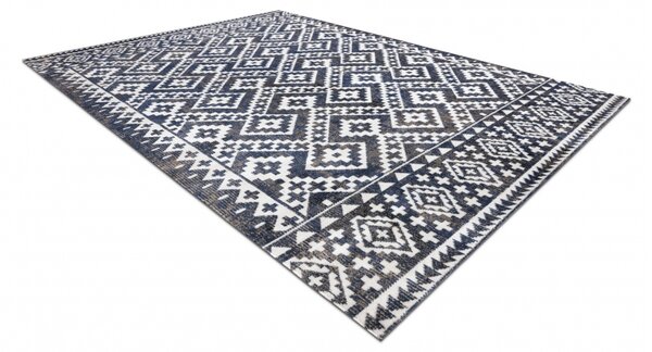 Makro Abra Moderní kusový koberec MUNDO E0561 outdoor geometrický 3D modrý béžový Rozměr: 120x170 cm