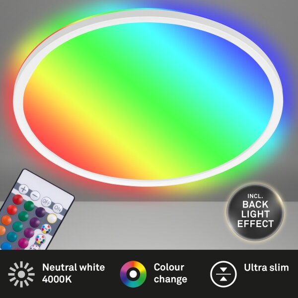 Briloner 7092-416 - LED RGBW Stmívatelné stropní svítidlo SLIM LED/15W/230V + DO