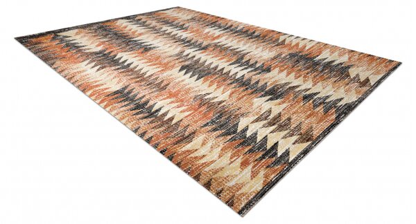 Makro Abra Moderní kusový koberec MUNDO D5781 outdoor trojúhelníky 3D pomerančový béžový Rozměr: 120x170 cm