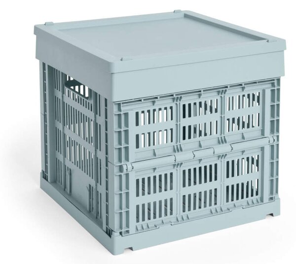 HAY Plastové víko Colour Crate Medium Square/Cube, dusty blue
