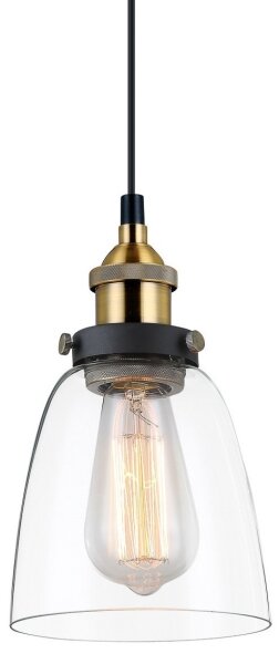 ITALUX MDM-2563/1 GD+CL - Lustr na lanku FRANCIS 1xE27/40W/230V černá/zlatá