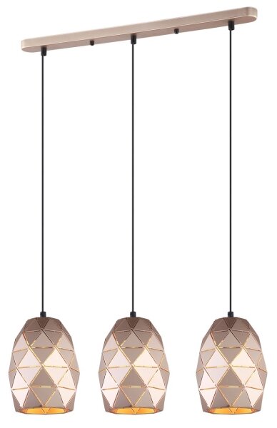 ITALUX MDM-3480/3 GD - Lustr na lanku HARLEY 3xE27/40W/230V rose gold