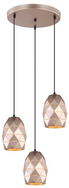 ITALUX MDM-3480/3A GD - Lustr na lanku HARLEY 3xE27/40W/230V rose gold