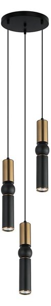 ITALUX PND-14290-3-BRO-BK - Lustr na lanku ISIDORA 3xGU10/25W/230V černá/bronz