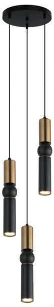 ITALUX PND-14290-3-BRO-BK - Lustr na lanku ISIDORA 3xGU10/25W/230V černá/bronz