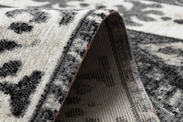 Makro Abra Moderní kusový koberec MUNDO E0651 outdoor geometrický béžový černý Rozměr: 80x150 cm