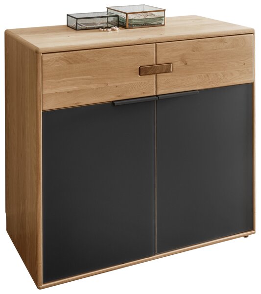 KOMODA, dub, antracitová, dub bianco, 100/89/44 cm Linea Natura - Komody z masivu