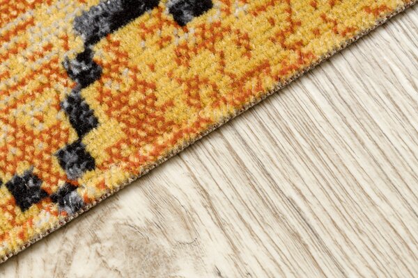 Makro Abra Moderní kusový koberec MUNDO D5751 outdoor pomerančový černý Rozměr: 80x250 cm