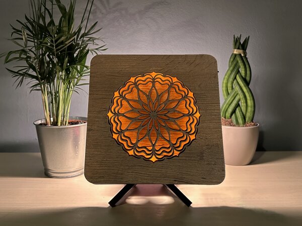 Znamení "Ryby" lampa 19x19cm provedení povrchu: dub