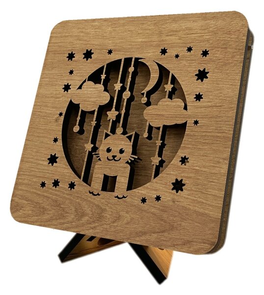 "Kočička" lampa 19x19cm provedení povrchu: dub