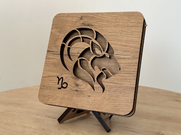 Znamení "Kozoroh" lampa 19x19cm provedení povrchu: dub