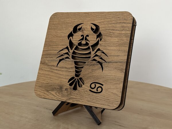 Znamení "Rak" lampa 19x19cm provedení povrchu: dub