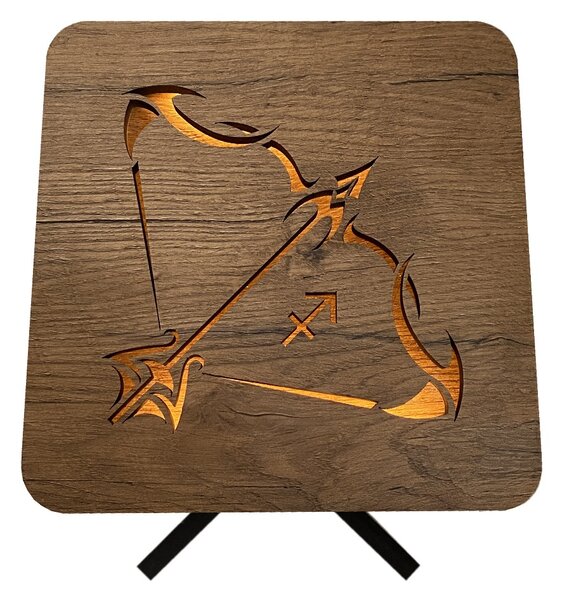 Znamení "Střelec" lampa 19x19cm provedení povrchu: dub