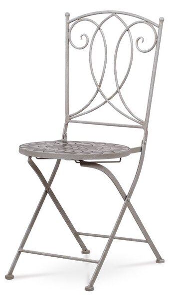Zahradní židle s mozaikou LUNGI 2 ks — kov, šedý lak