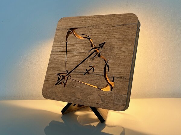 Znamení "Střelec" lampa 19x19cm provedení povrchu: dub