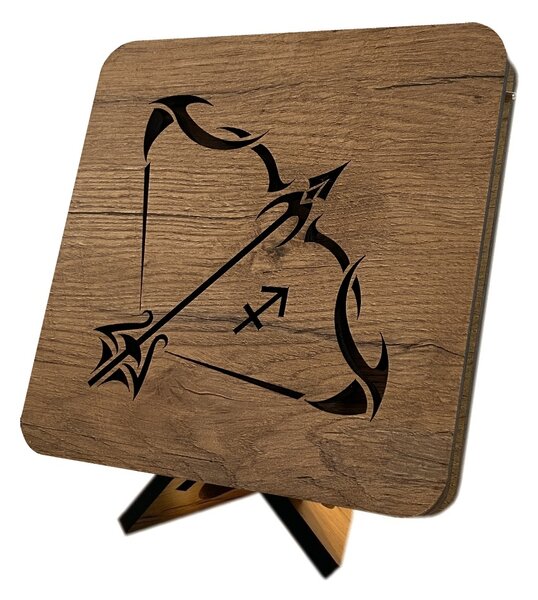 Znamení "Střelec" lampa 19x19cm provedení povrchu: dub