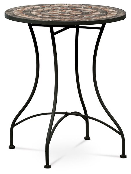 Zahradní stůl s mozaikou LUNSAR — kov, černá
