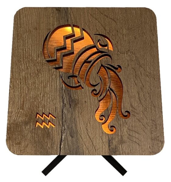 Znamení "Vodnář" lampa 19x19cm provedení povrchu: dub