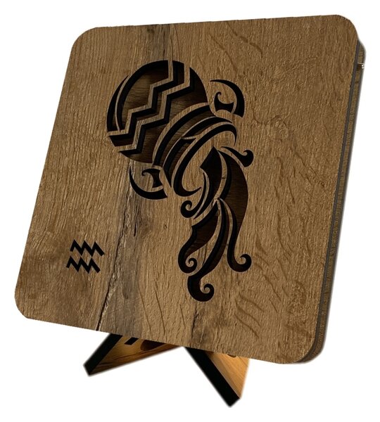Znamení "Vodnář" lampa 19x19cm provedení povrchu: dub