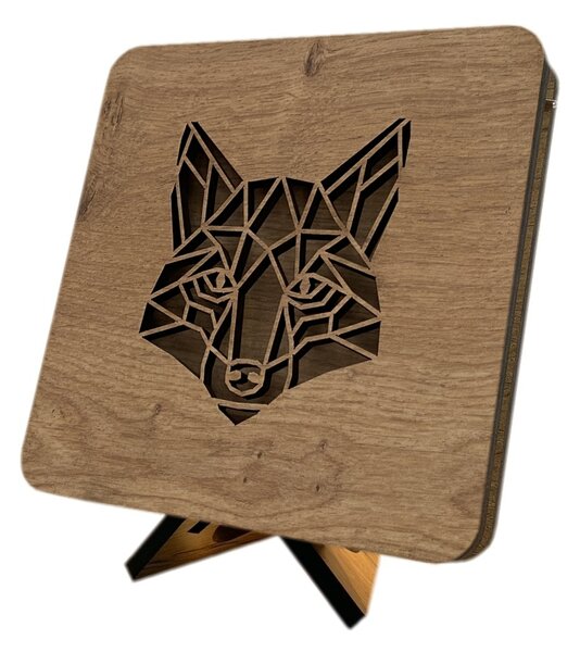 "Hlava lišky" lampa 19x19cm provedení povrchu: dub