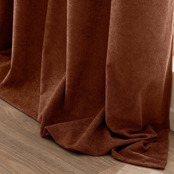 Závěs z materiálu bouclé v terakotové barvě 140x260 cm Winona – douceur d'intérieur