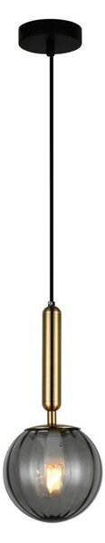 ITALUX PND-2324-1 BRO+SG - Lustr na lanku RAVENA 1xE27/5W/230V černá/mosaz