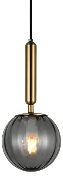 ITALUX PND-2324-1 BRO+SG - Lustr na lanku RAVENA 1xE27/5W/230V černá/mosaz