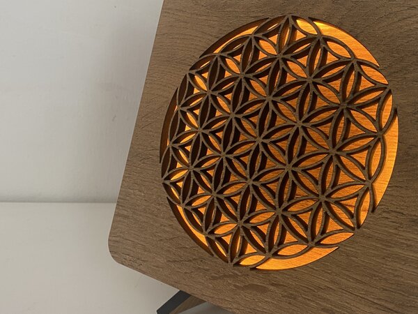 "Květ života" lampa 19x19cm provedení povrchu: dub