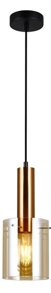 ITALUX PND-5581-1-BRO+AMB - Lustr na lanku SARDO 1xE27/40W/230V černá/mosaz