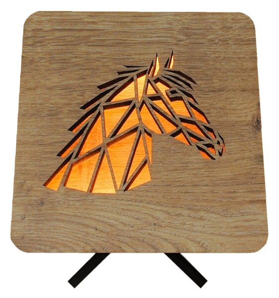 "Hlava koně" lampa 19x19cm provedení povrchu: dub