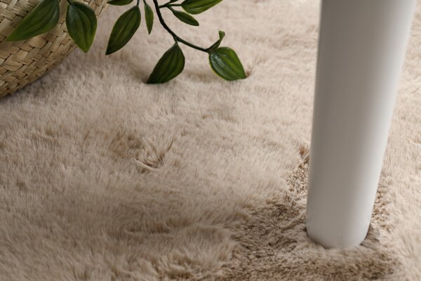 Makro Abra Moderní kusový koberec SHAPE 3105 Srdce protiskluzový vhodný k praní shaggy camel béžový Rozměr: 80x80 cm