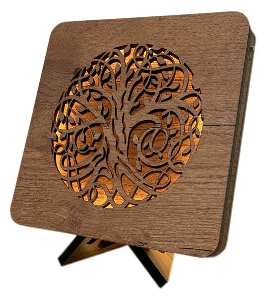 "Strom života" lampa 19x19cm provedení povrchu: dub světlý