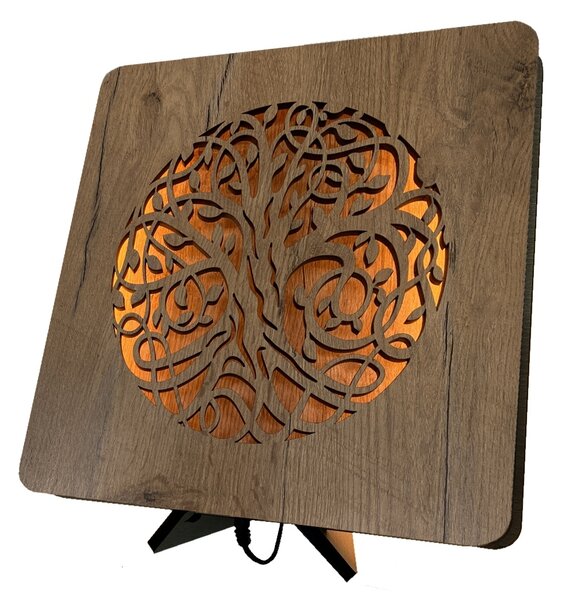 "Strom života" lampa 31x31cm provedení povrchu: dub světlý