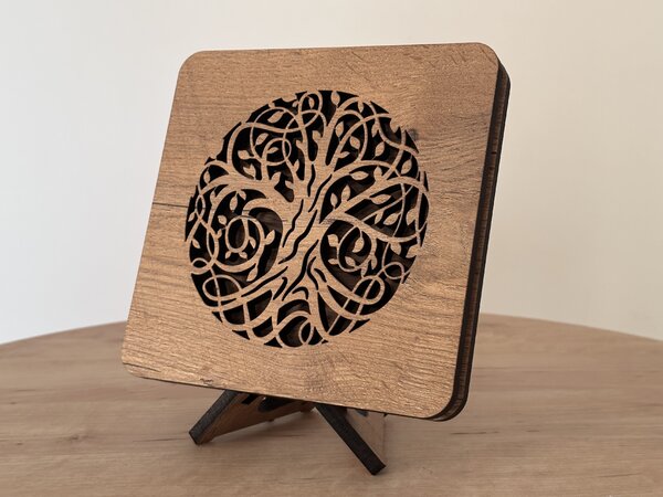 "Strom života" lampa 19x19cm provedení povrchu: dub světlý