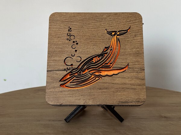 "Velryba" lampa 19x19cm provedení povrchu: dub
