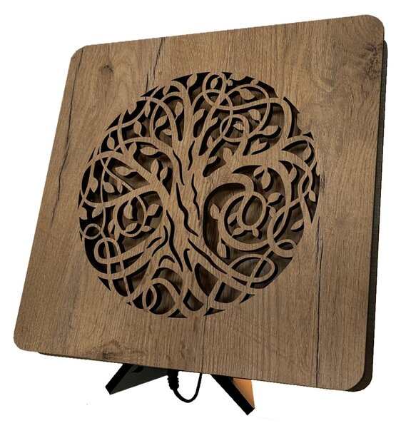 "Strom života" lampa 31x31cm provedení povrchu: dub světlý