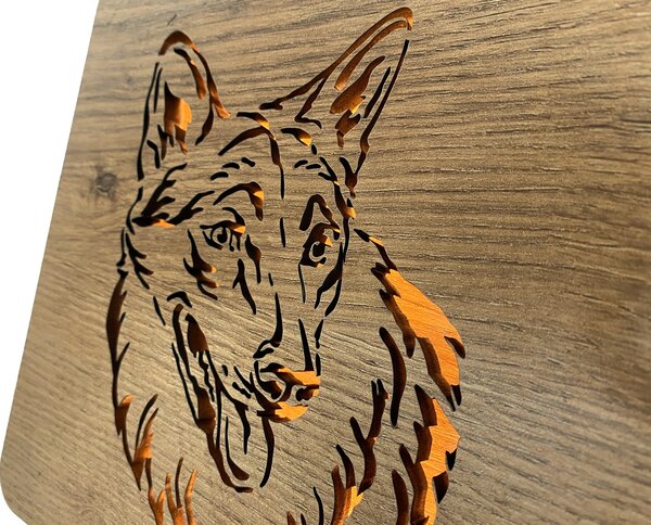 "Německý Ovčák" lampa 19x19cm provedení povrchu: dub