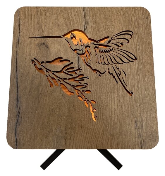 "Kolibřík" lampa 19x19cm provedení povrchu: dub