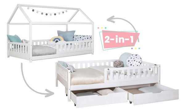 POSTEL S ÚLOŽNÝM PROSTOREM, 140/200 cm, bílá MID.YOU - Online Only dětské postele, Online Only