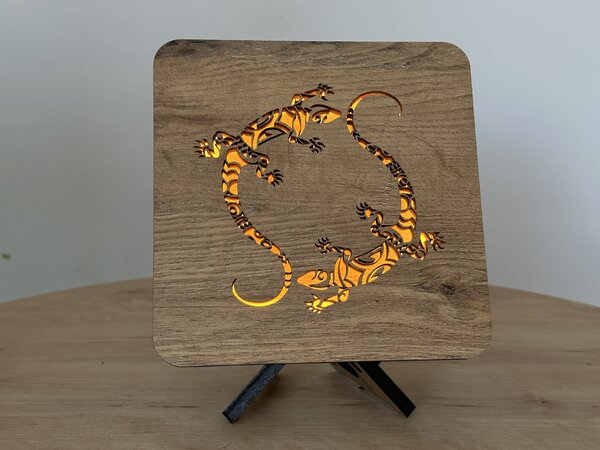 "Ještěrky" lampa 19x19cm provedení povrchu: dub