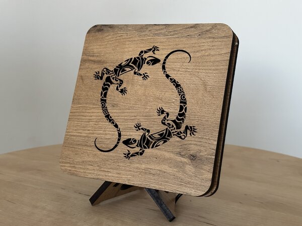 "Ještěrky" lampa 19x19cm provedení povrchu: dub