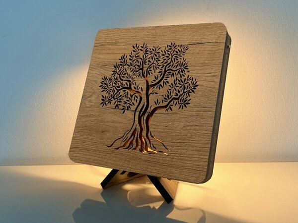 "Olivovník" lampa 19x19cm provedení povrchu: dub