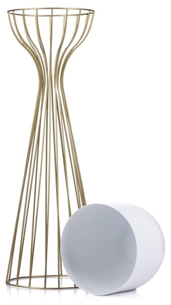 Kovový květináč LOFT 68x20 cm zlatá/bílá