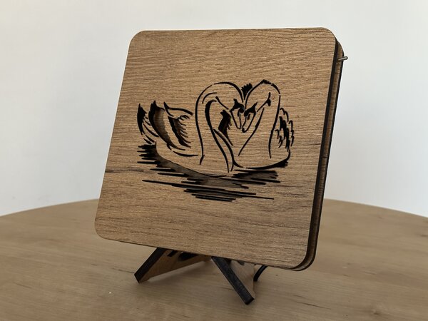 "Labutě" lampa 19x19cm provedení povrchu: dub