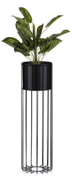 Kovový květináč LOFT 70x20 cm černá