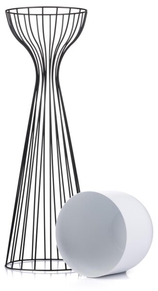 Kovový květináč LOFT 68x20 cm černá/bílá