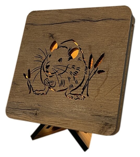 "Potkan" lampa 19x19cm provedení povrchu: dub